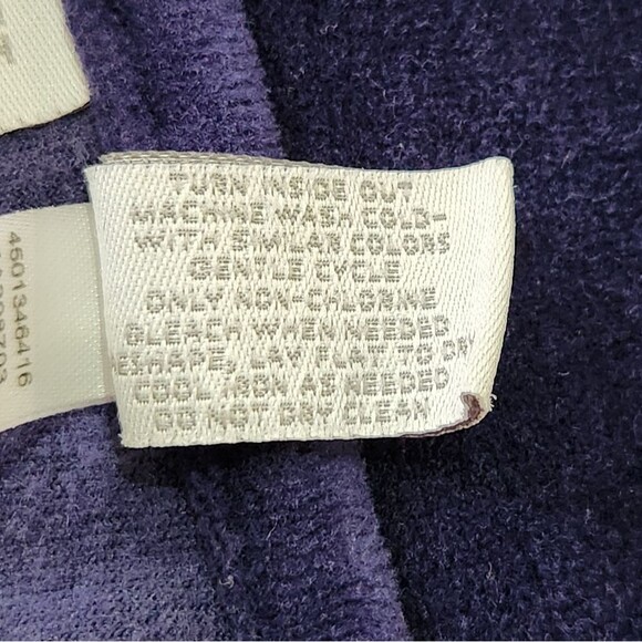 Zenergy by Chico's Velour Zip Up Jacket Dark Purple Women's Size 1/Medium 8 - Picture 8 of 11